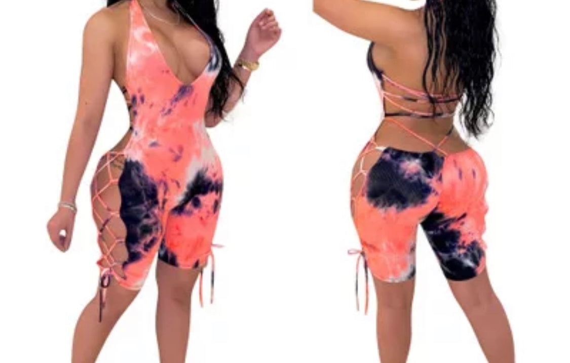 Tie-Die Tie Up One Piece