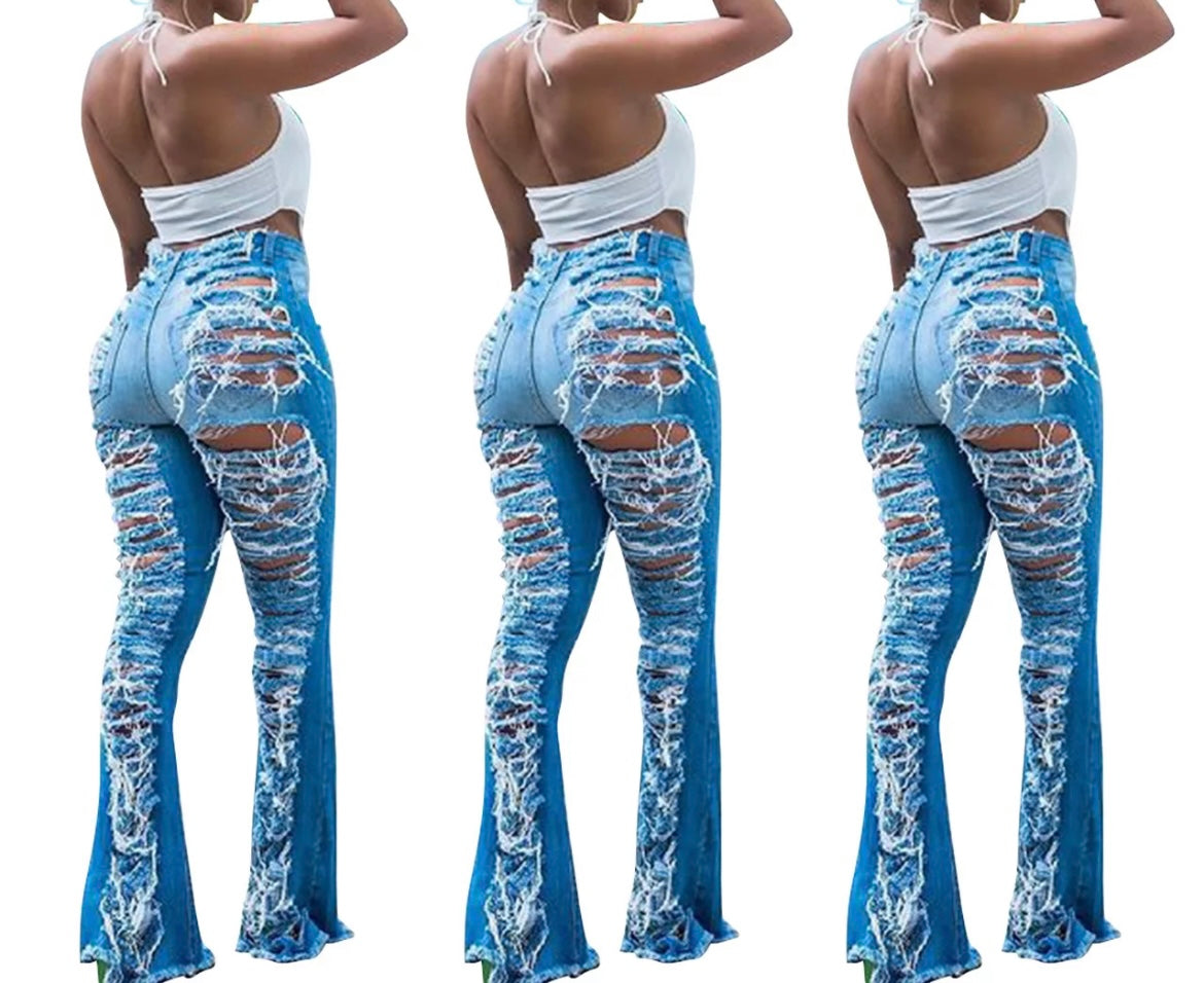 Distressed Flare Jeans