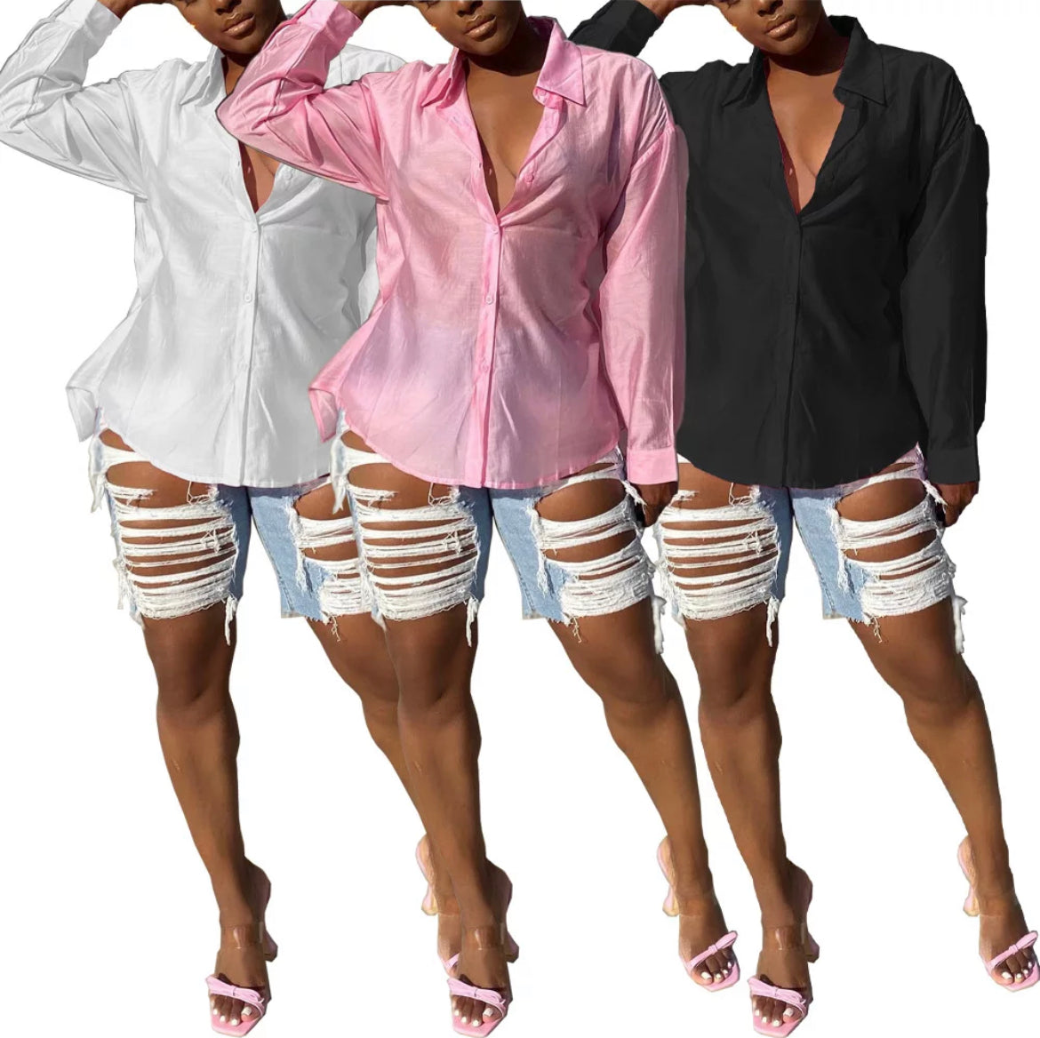 Back Out Button Up