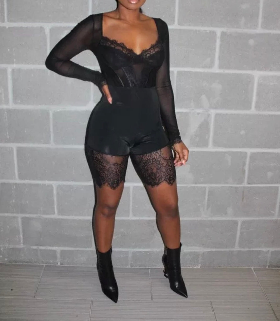 Long Sleeve Lace One Piece
