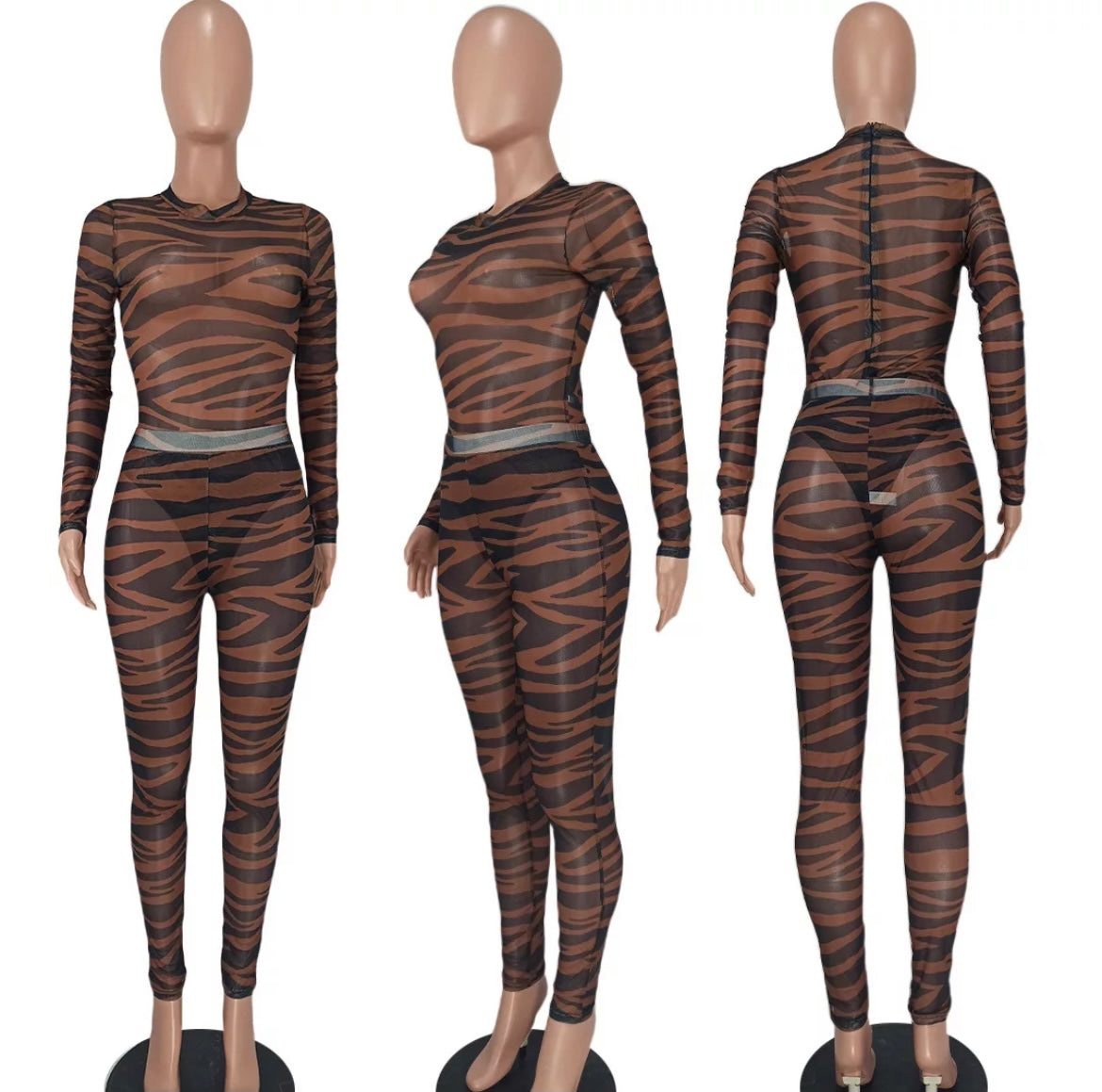 Stripped Mesh Two Piece