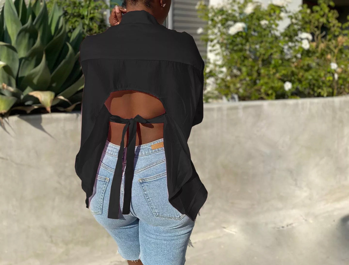 Back Out Button Up