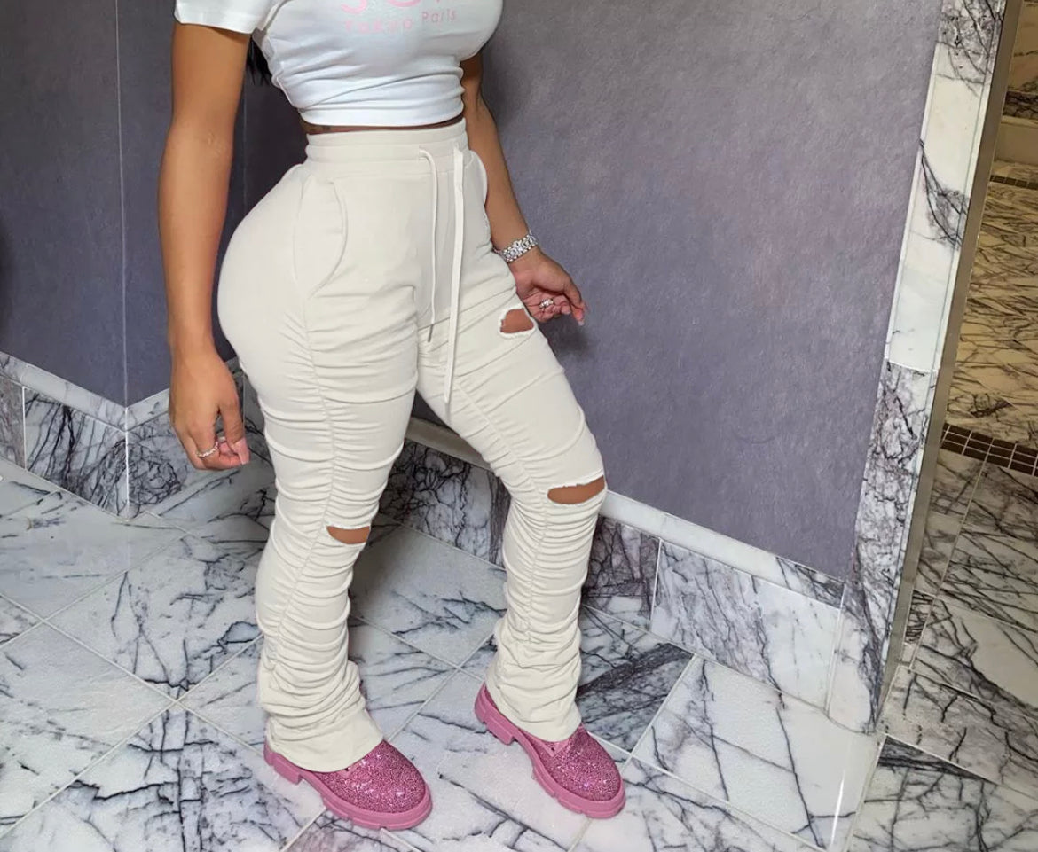 Ripped Scrunched Pants
