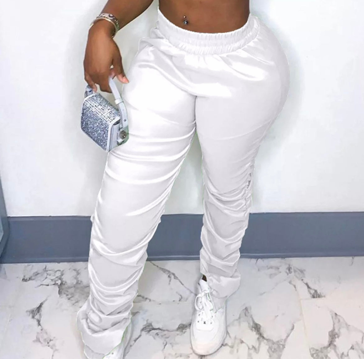 Silky Scrunched Pants