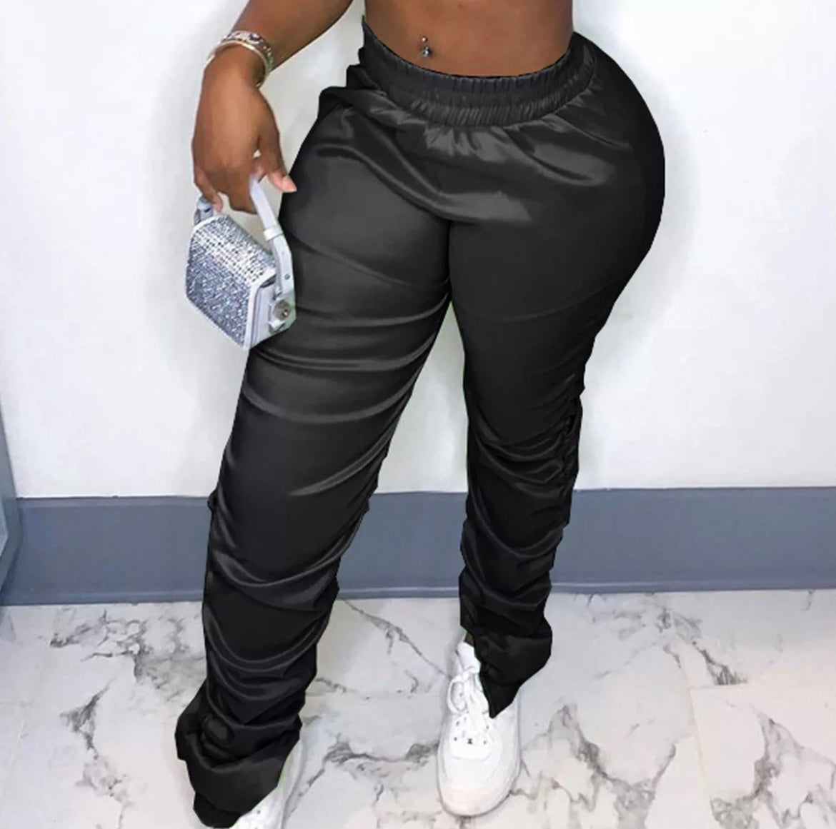 Silky Scrunched Pants